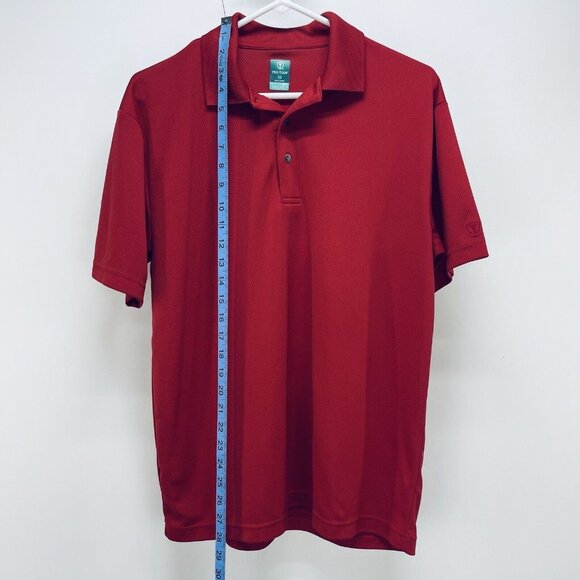 Pro Tour Air Play Shirt Size M Men's Red Short Sleeve Polyester Knit Golf Polo - Picture 7 of 10